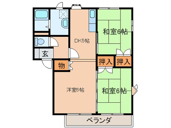 上津コーポＥの物件間取画像